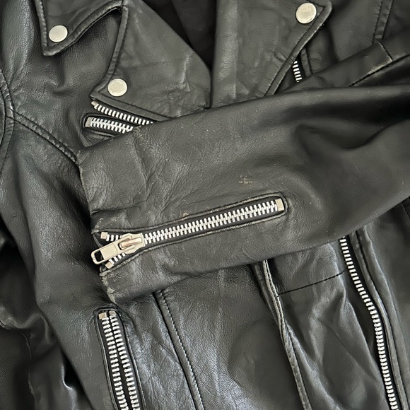 Leather biker jacket, size S/6 - Picture 5 of 5